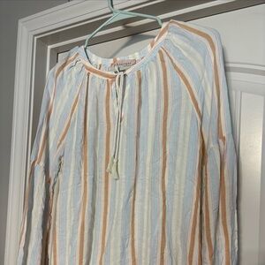 Philosophy Republic Clothing Long Sleeve Peasant Top Braided Tie Size Med